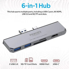 Promate USB-C Hub for Microsoft Surface Pro 7