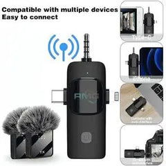F11-2 Wireless Lavalier Microphone System, Dual TX Transmitters with Furry Windscreens, 3.5mm Jack