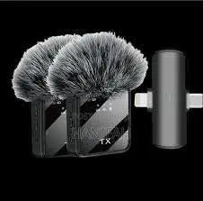 F11-2 Wireless Lavalier Microphone System, Dual TX Transmitters with Furry Windscreens, 3.5mm Jack