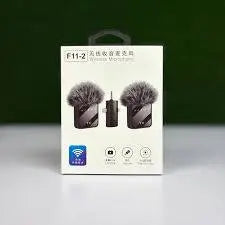 F11-2 Wireless Lavalier Microphone System, Dual TX Transmitters with Furry Windscreens, 3.5mm Jack