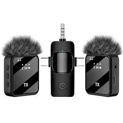 F11-2 Wireless Lavalier Microphone System, Dual TX Transmitters with Furry Windscreens, 3.5mm Jack