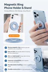 Magnetic Ring Phone Holder & Stand – Strong Adhesive, Slim Design, Easy Mount