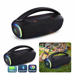 Raffael R-701 Portable Wireless Bluetooth Speaker – 40W мощ Sound, RGB Lights, 7200mAh Battery