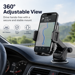 Go-Des Telescopic Car Phone Holder with Strong Suction Base, 360°