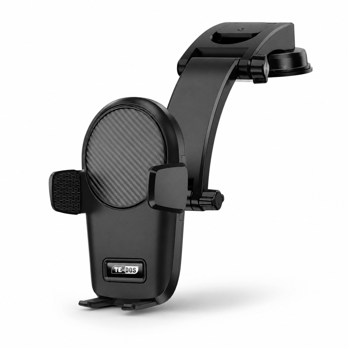 Tedos Shockproof Car Phone Holder with Strong Suction, Adjustable Arm & One-Hand Operation