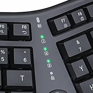 Wireless Ergonomic Keyboard DirectorW |USB Nano receiver |Coverage ranges up to 10m |Power eﬃcient wireless technology