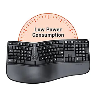Wireless Ergonomic Keyboard DirectorW |USB Nano receiver |Coverage ranges up to 10m |Power eﬃcient wireless technology