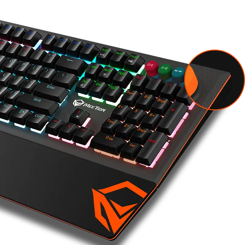 MK500 Colorful Adjustable Rainbow Backlight Mechanical Gaming Keyboard