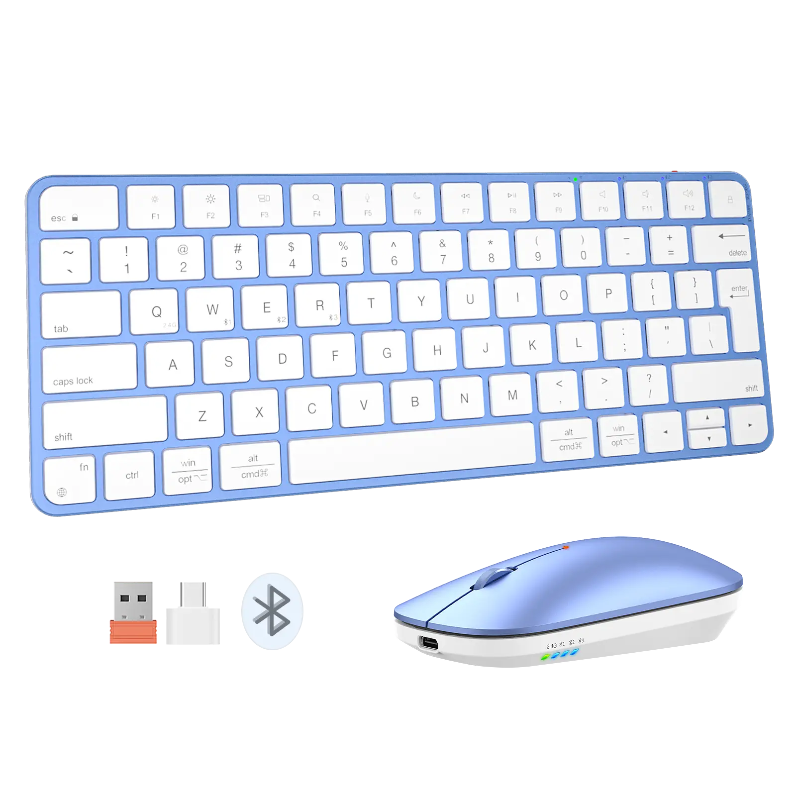 Wireless Ultra-thin Apple Keyboard and Mouse Combo ikey C210