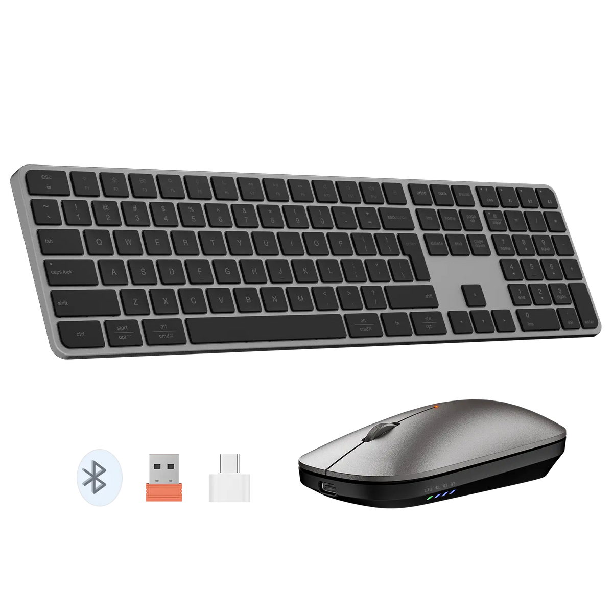 Ultra-Thin Full-Size Space Gray Wireless Office Combo iKey C230