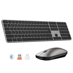 Ultra-Thin Full-Size Space Gray Wireless Office Combo iKey C230