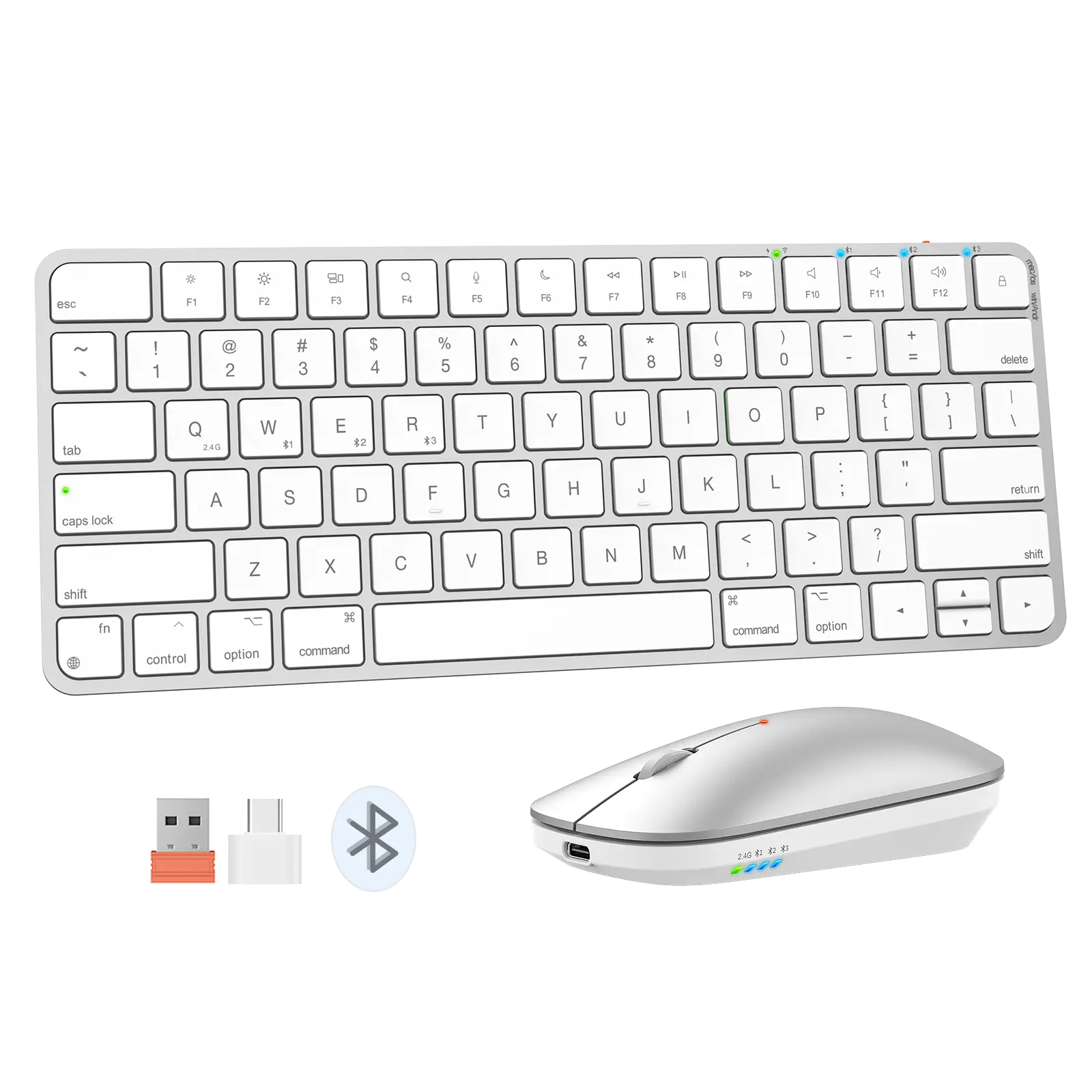 Wireless Ultra-thin Apple Keyboard and Mouse Combo ikey C210