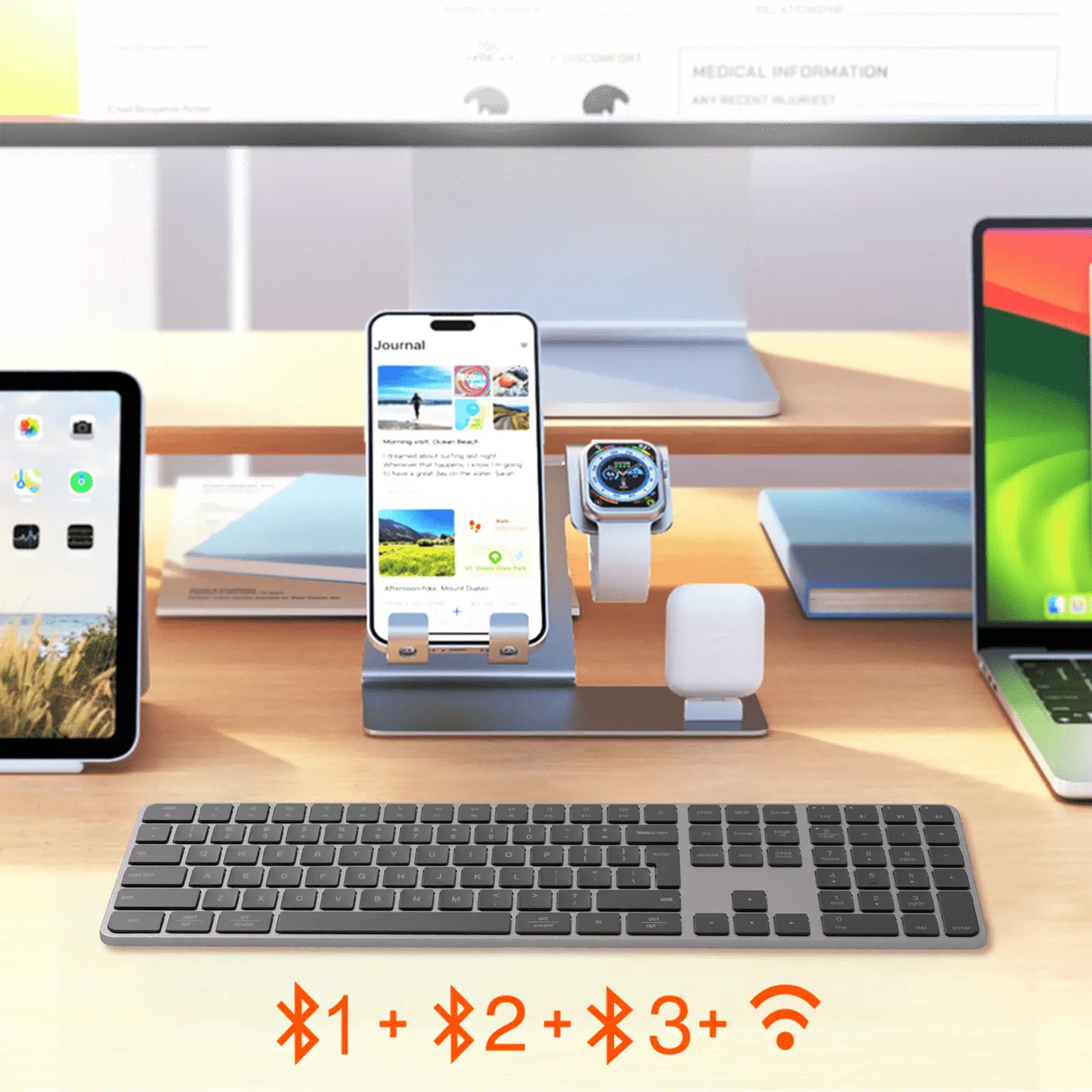 Full Keys 2.4G and Bluetooth Three Modes Keyboard ikey K230