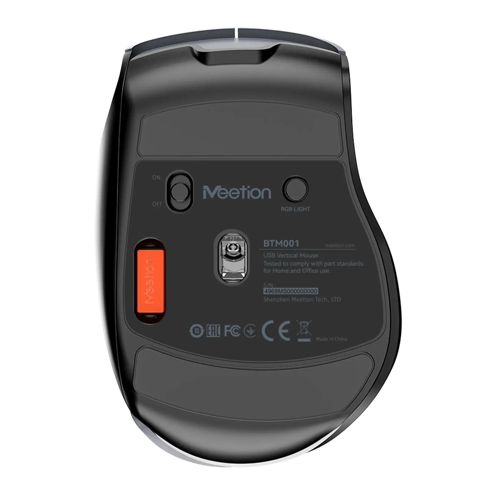BTM001 Wireless Dual-Mode Ergonomic Black Mouse