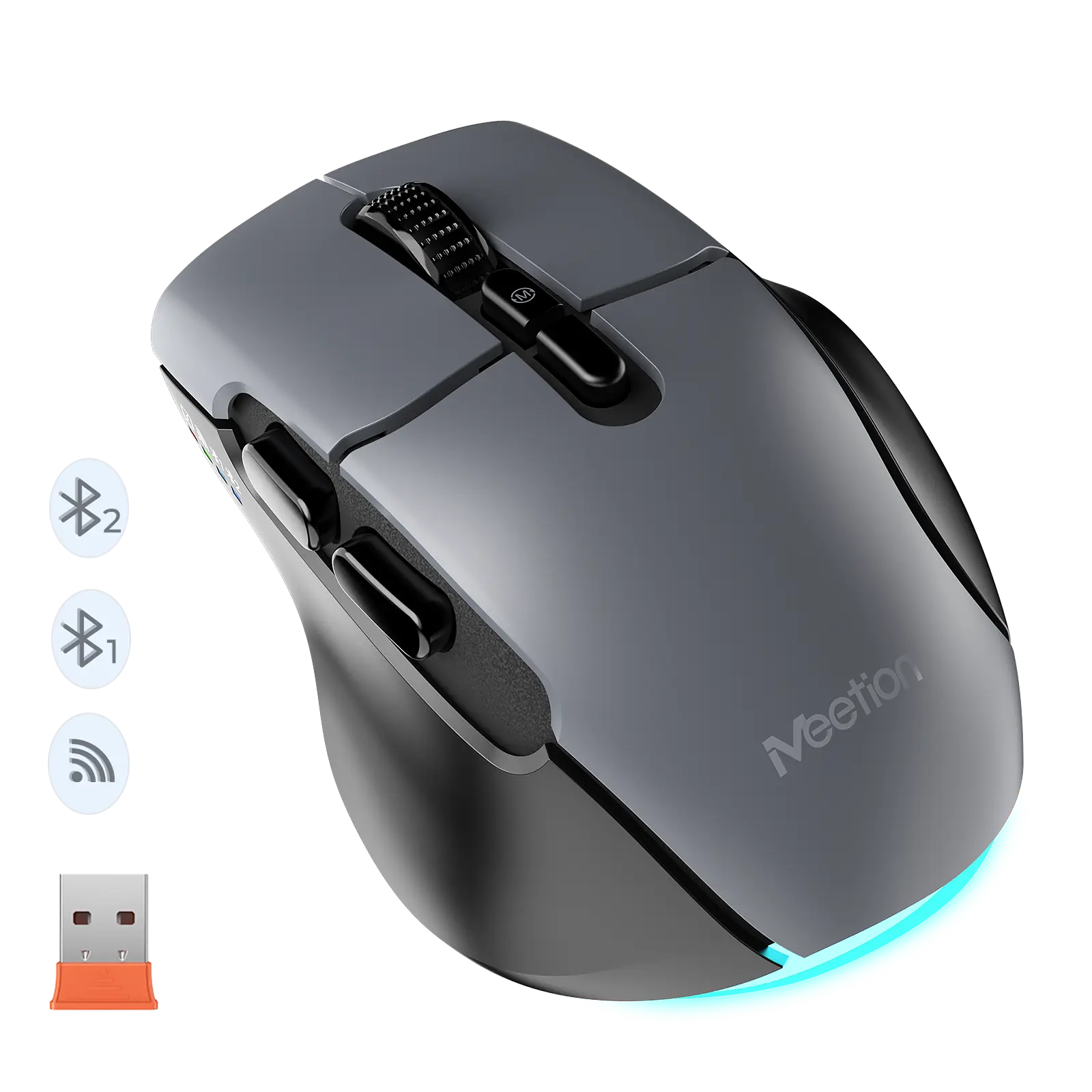BTM001 Wireless Dual-Mode Ergonomic Black Mouse