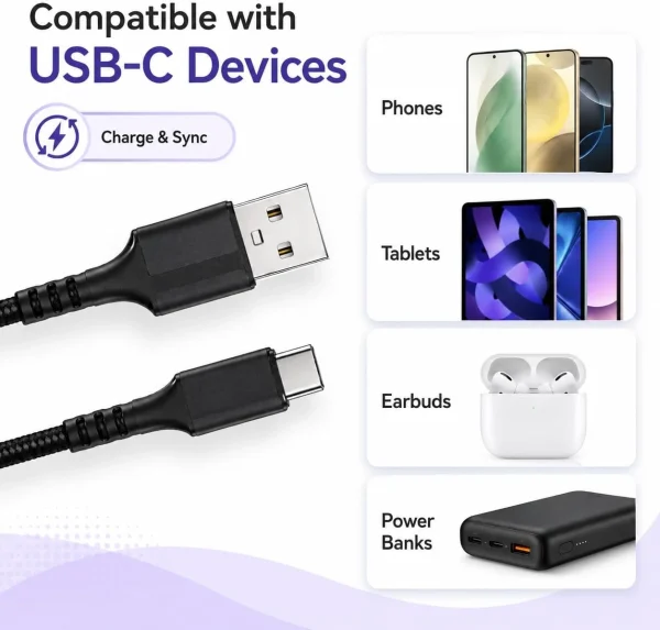 USB C Cable 2M 60W Fast Charging