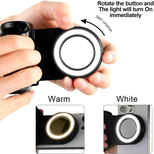 Magnetic Smartphone Camera Grip with Bluetooth & Selfie Light