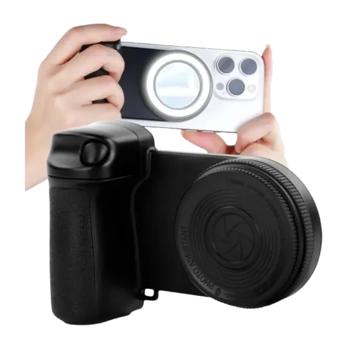 Magnetic Smartphone Camera Grip with Bluetooth & Selfie Light