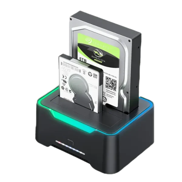 1 HAING 2.5/3.5 Inch SATA HDD/SSD Dual Bay Docking Station