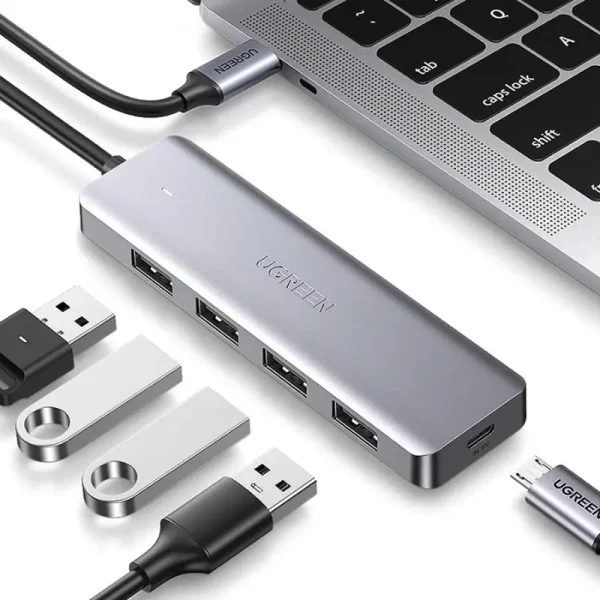 UGREEN USB-C to 4-Port USB 3.0 Hub – SuperSpeed USB Adapter