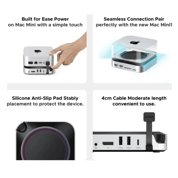 UGREEN 11-in-1 USB-C Docking Station for Mac mini M4 / M4 Pro – 10Gbps High-Speed Hub