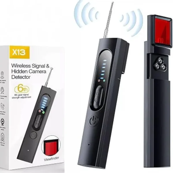6 X13 Wireless Signal & Hidden Camera Detector – 6-Level Signal Strength Adjustment with Optical Viewfinder