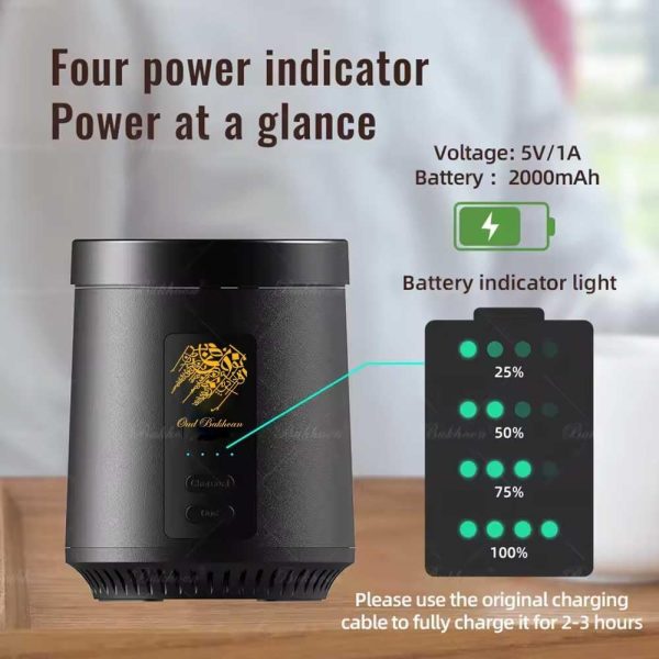 Luxury Portable Electric Oud & Bakhoor Incense Burner 2-in-1 Smart Arabic Mabkhara for Charcoal & Oud | Fast Heating, LED Indicator & USB Rechargeable – Premium Aromatherapy Diffuser for Home, Car