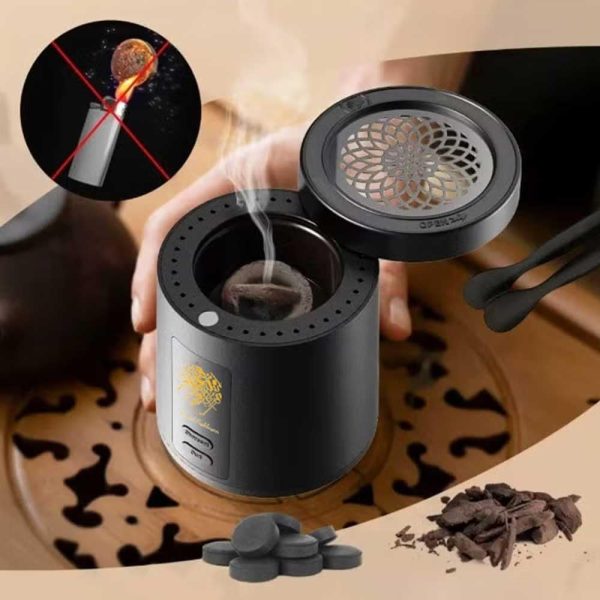 Luxury Portable Electric Oud & Bakhoor Incense Burner 2-in-1 Smart Arabic Mabkhara for Charcoal & Oud | Fast Heating, LED Indicator & USB Rechargeable – Premium Aromatherapy Diffuser for Home, Car