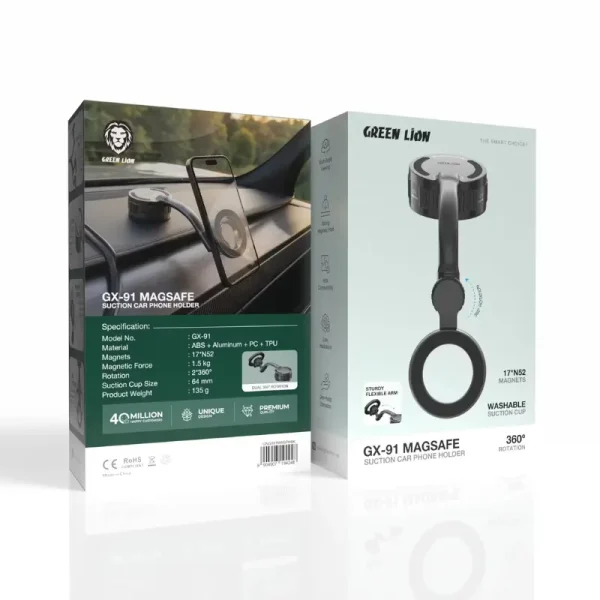 7 Green Lion GX-91 MagSafe Suction Car Phone Holder